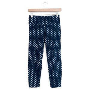 J Crew Polka Dot Pattern Legging - Cotton Pants - Navy Blue and White - Size XS